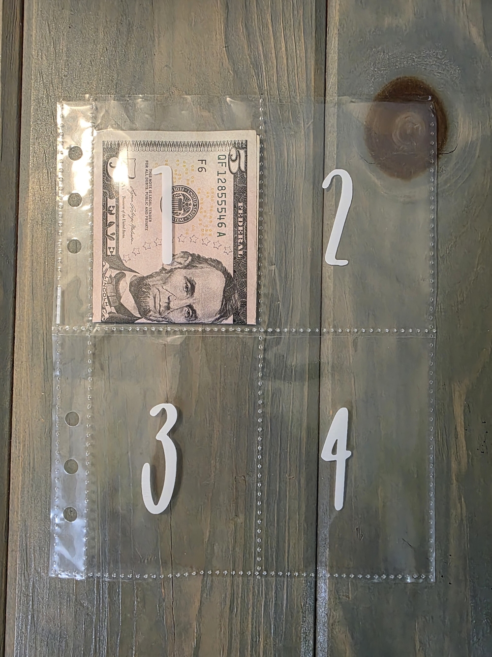 A5 - Clear 4-Pocket Plastic Organizer Sheet for Home Storage - Transparent 1-100